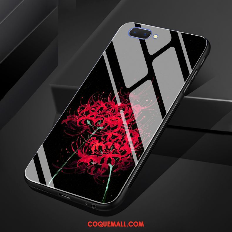 Étui Oppo A3s Art Incassable Silicone, Coque Oppo A3s Noir Verre