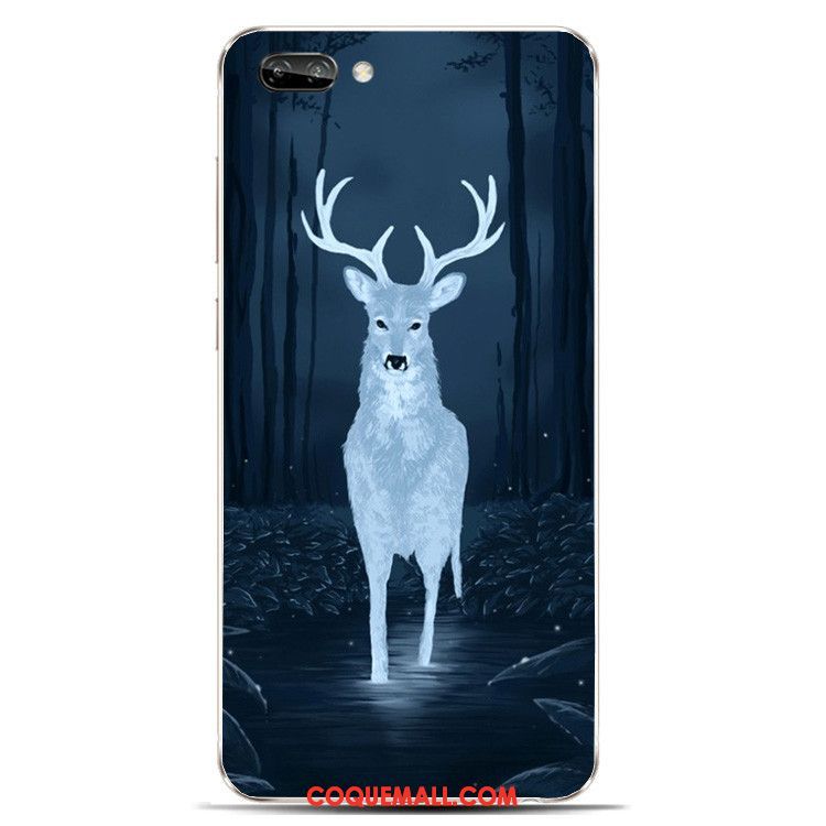 Étui Oppo A3s Beau Silicone Protection, Coque Oppo A3s Bleu Cerf