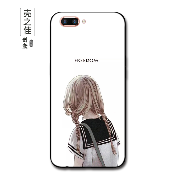 Étui Oppo A3s Blanc Incassable Téléphone Portable, Coque Oppo A3s Fluide Doux Peinte À La Main