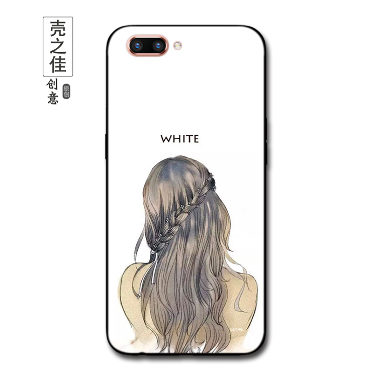 Étui Oppo A3s Blanc Incassable Téléphone Portable, Coque Oppo A3s Fluide Doux Peinte À La Main