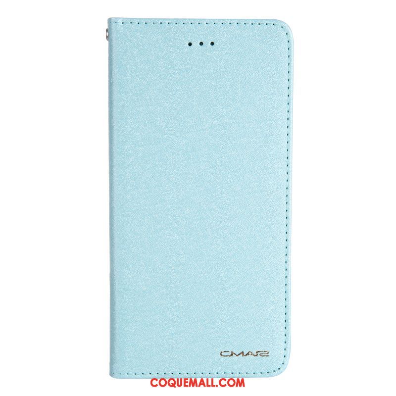 Étui Oppo A3s Bleu Marin Téléphone Portable Étui En Cuir, Coque Oppo A3s Tout Compris Incassable