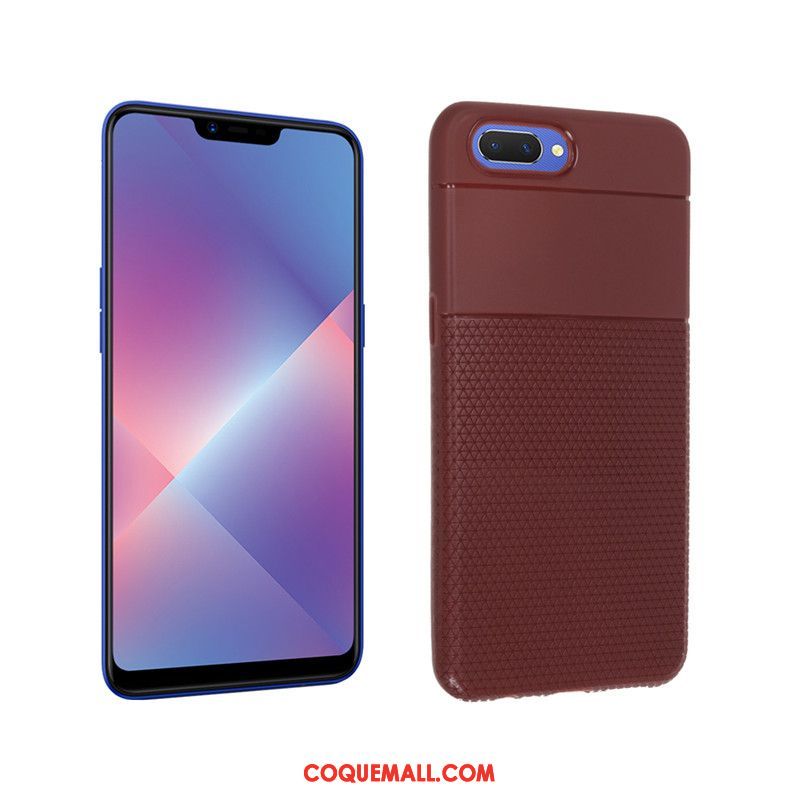 Étui Oppo A3s Bordure Créatif Noir, Coque Oppo A3s Silicone Protection