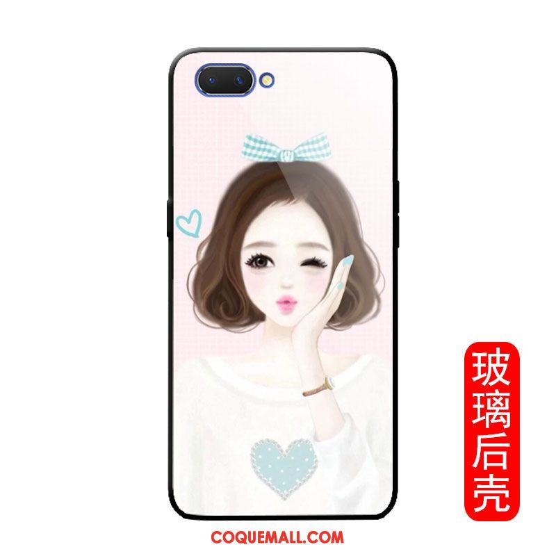 Étui Oppo A3s Charmant Miroir Net Rouge, Coque Oppo A3s Dessin Animé Téléphone Portable