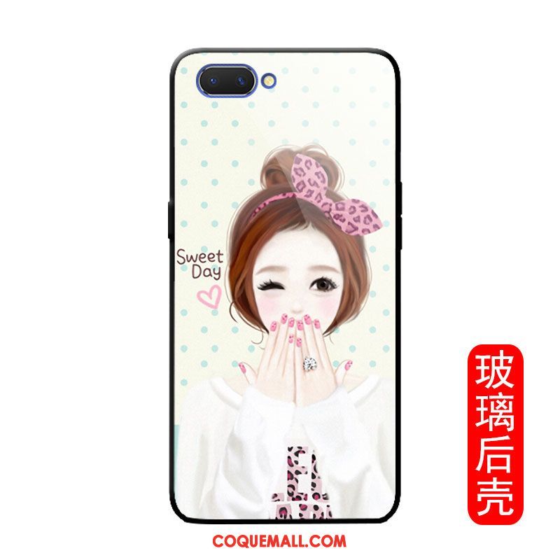 Étui Oppo A3s Charmant Miroir Net Rouge, Coque Oppo A3s Dessin Animé Téléphone Portable