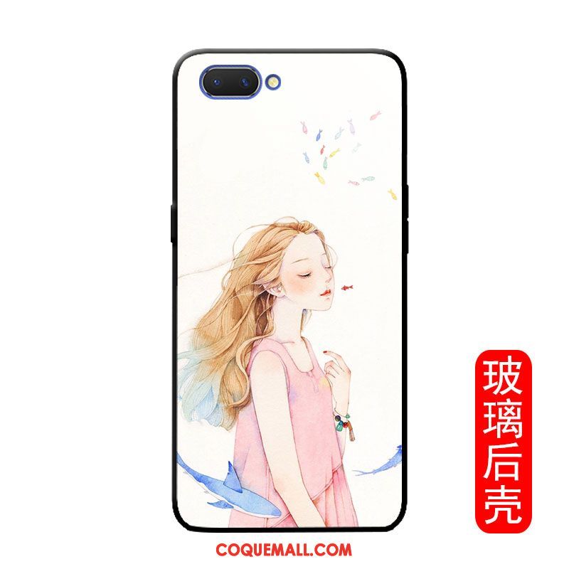 Étui Oppo A3s Charmant Téléphone Portable Créatif, Coque Oppo A3s Blanc Protection