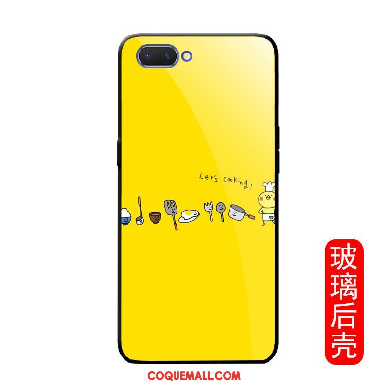 Étui Oppo A3s Chiens Silicone Drôle, Coque Oppo A3s Jaune Personnalité