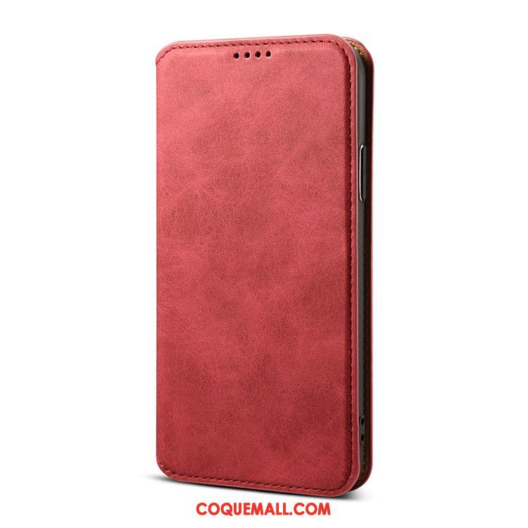 Étui Oppo A3s Cuir Véritable Business Carte, Coque Oppo A3s Étui En Cuir Gris