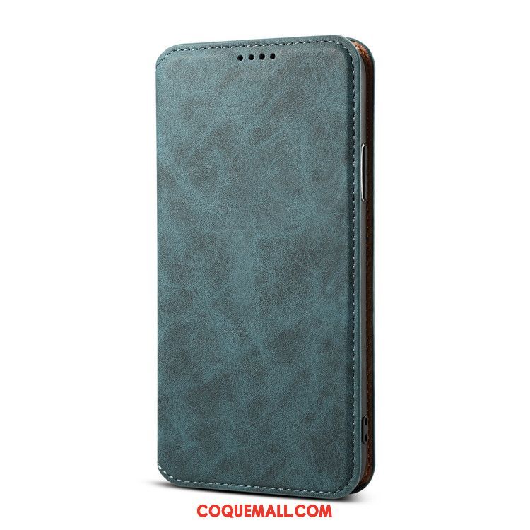 Étui Oppo A3s Cuir Véritable Business Carte, Coque Oppo A3s Étui En Cuir Gris