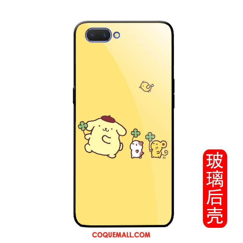 Étui Oppo A3s Dessin Animé Jaune Incassable, Coque Oppo A3s Tendance Simple