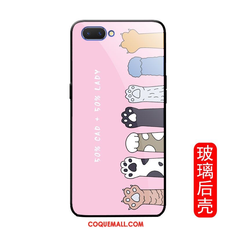 Étui Oppo A3s Dessin Animé Tendance Chat, Coque Oppo A3s Créatif Téléphone Portable