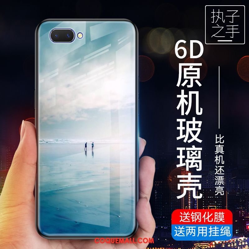 Étui Oppo A3s Fluide Doux Incassable Tendance, Coque Oppo A3s Miroir Personnalité