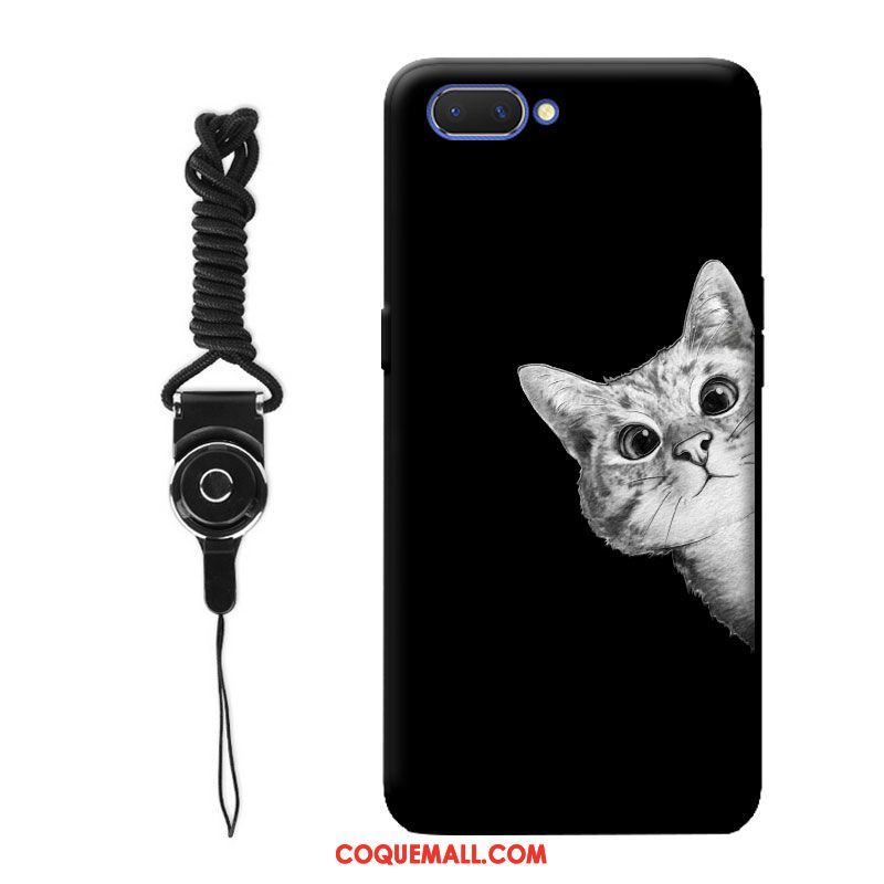 Étui Oppo A3s Fluide Doux Tout Compris Protection, Coque Oppo A3s Chat Gris