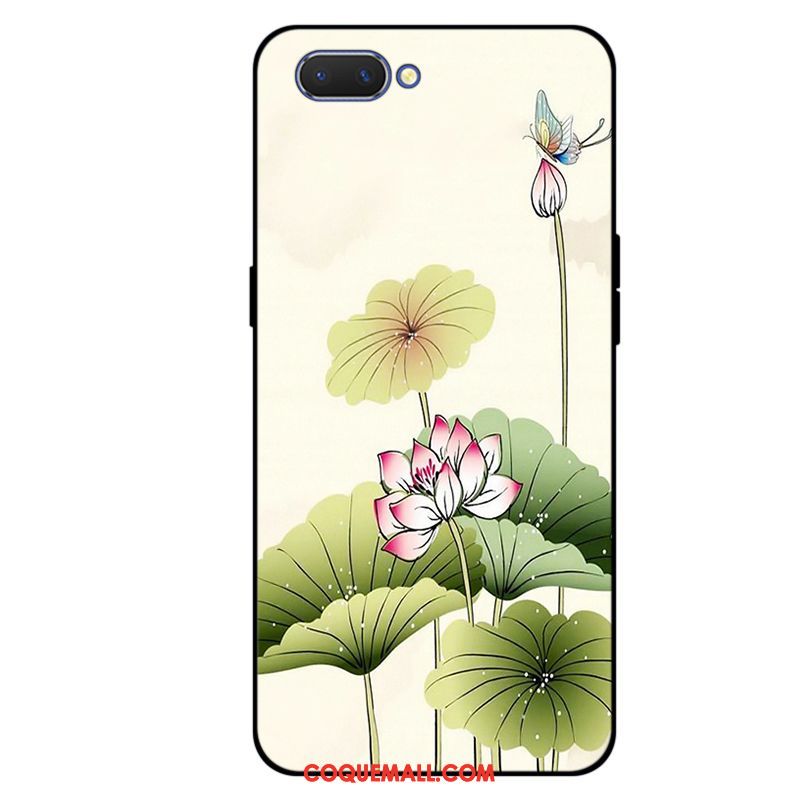 Étui Oppo A3s Frais Rose Simple, Coque Oppo A3s Incassable Silicone