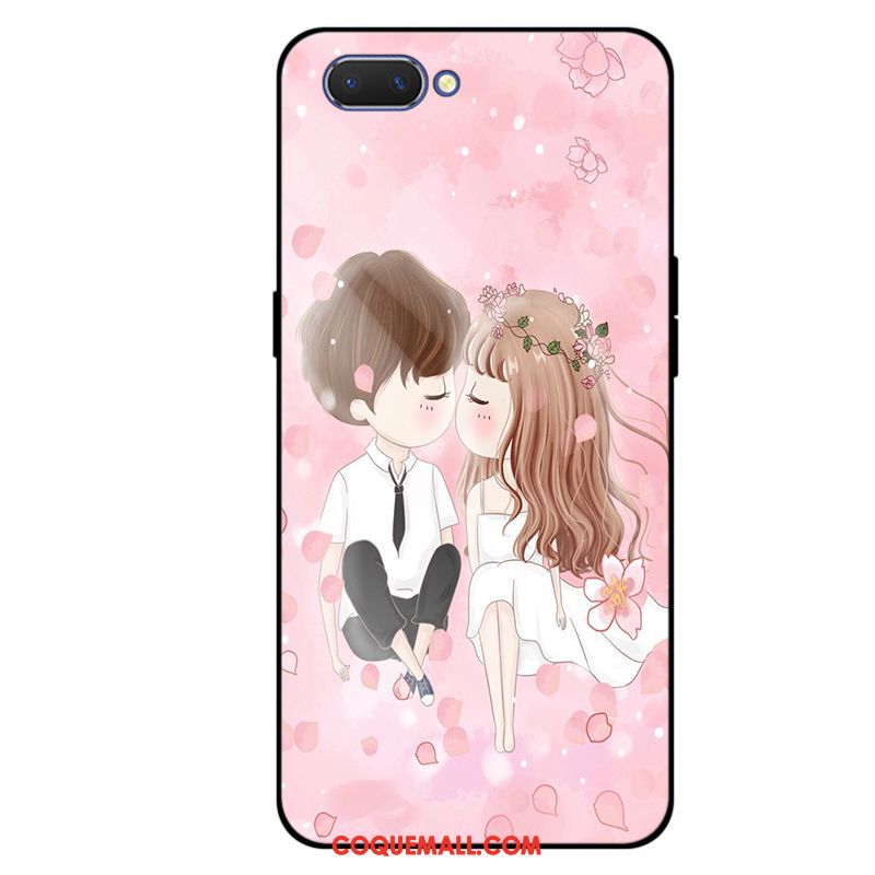 Étui Oppo A3s Frais Rose Simple, Coque Oppo A3s Incassable Silicone