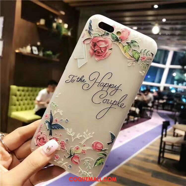 Étui Oppo A3s Gaufrage Tout Compris Téléphone Portable, Coque Oppo A3s Tendance Fleur