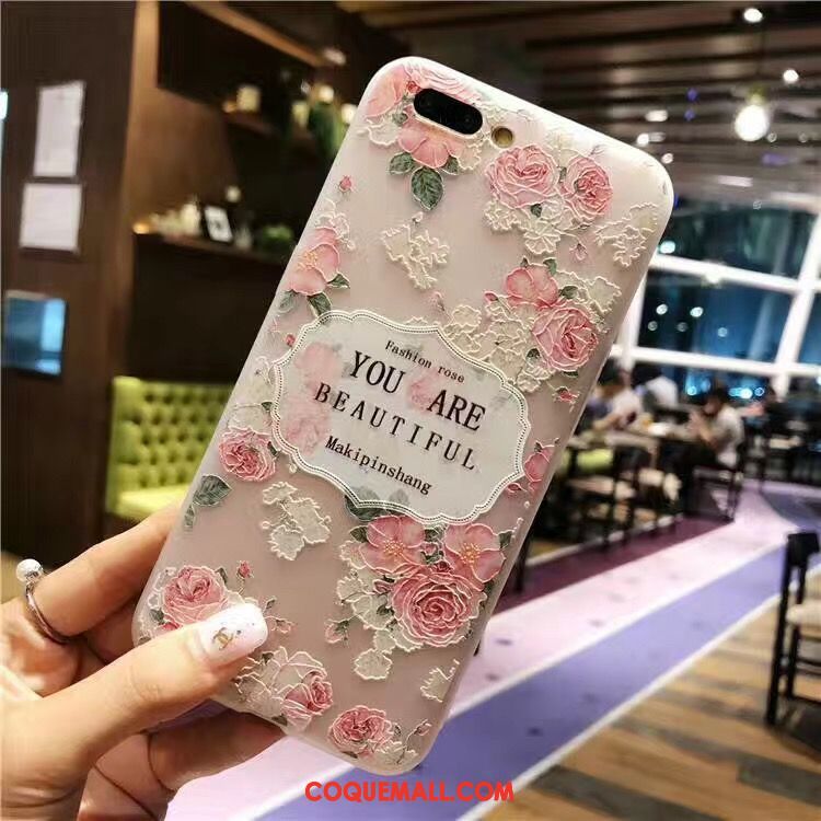 Étui Oppo A3s Gaufrage Tout Compris Téléphone Portable, Coque Oppo A3s Tendance Fleur