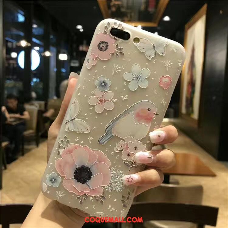 Étui Oppo A3s Gaufrage Tout Compris Téléphone Portable, Coque Oppo A3s Tendance Fleur