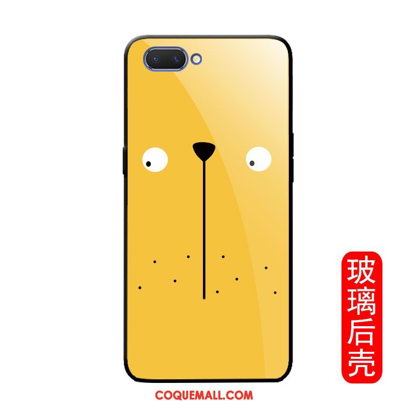 Étui Oppo A3s Incassable Miroir Jaune, Coque Oppo A3s Protection Charmant