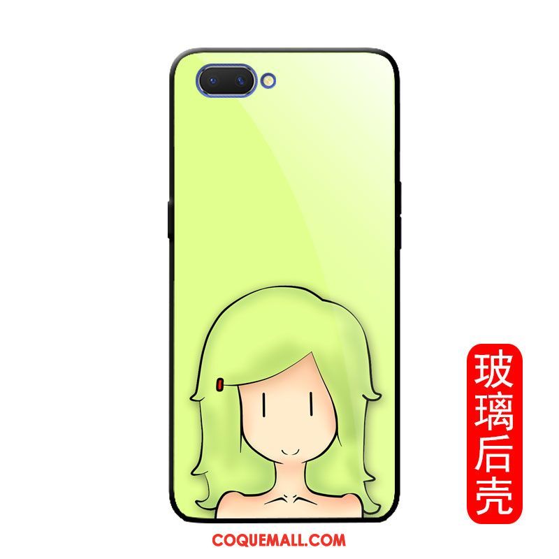 Étui Oppo A3s Incassable Vert Personnalité, Coque Oppo A3s Téléphone Portable Tendance