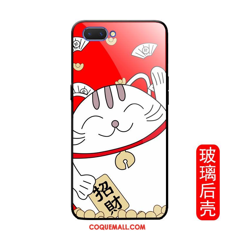 Étui Oppo A3s Nouveau Verre Silicone, Coque Oppo A3s Tendance Richesse