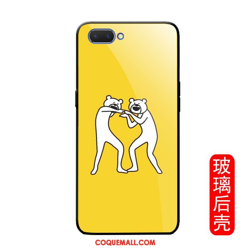 Étui Oppo A3s Personnalité Protection Miroir, Coque Oppo A3s Chat Simple