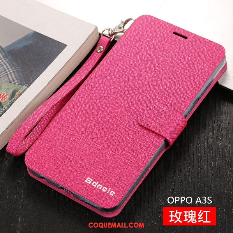 Étui Oppo A3s Protection Incassable Téléphone Portable, Coque Oppo A3s Étui En Cuir Clamshell Braun