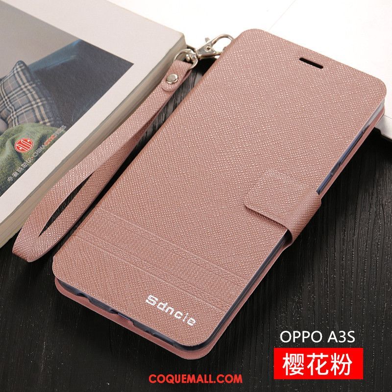 Étui Oppo A3s Protection Incassable Téléphone Portable, Coque Oppo A3s Étui En Cuir Clamshell Braun