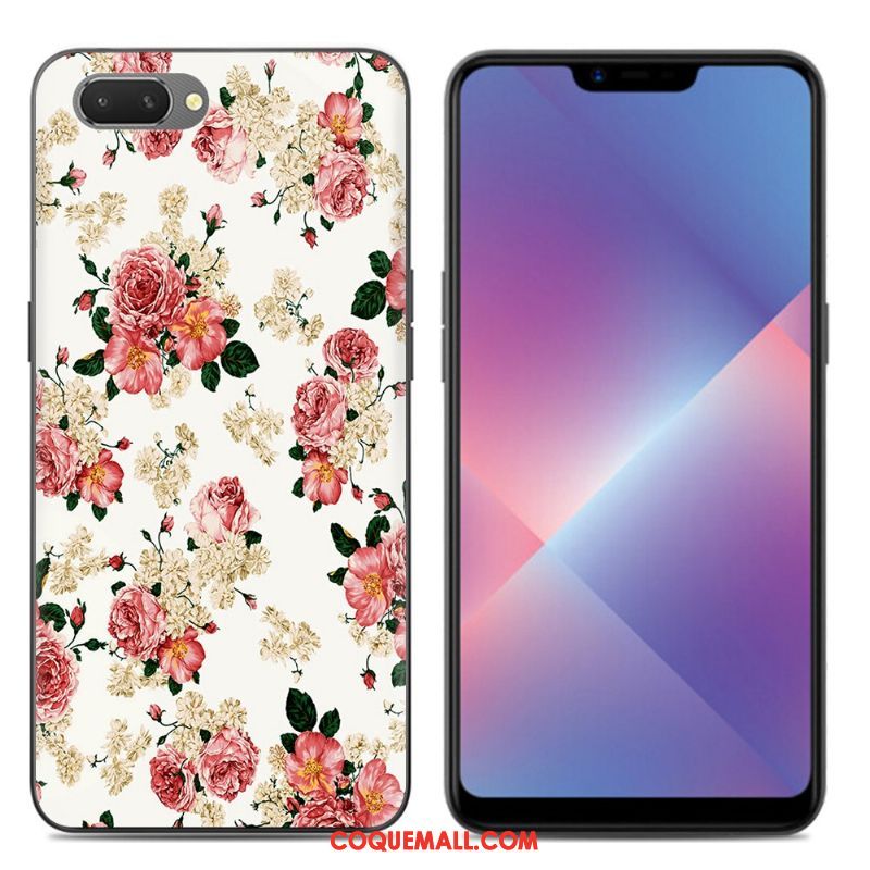 Étui Oppo A3s Silicone Noir Dessin Animé, Coque Oppo A3s Transparent Téléphone Portable