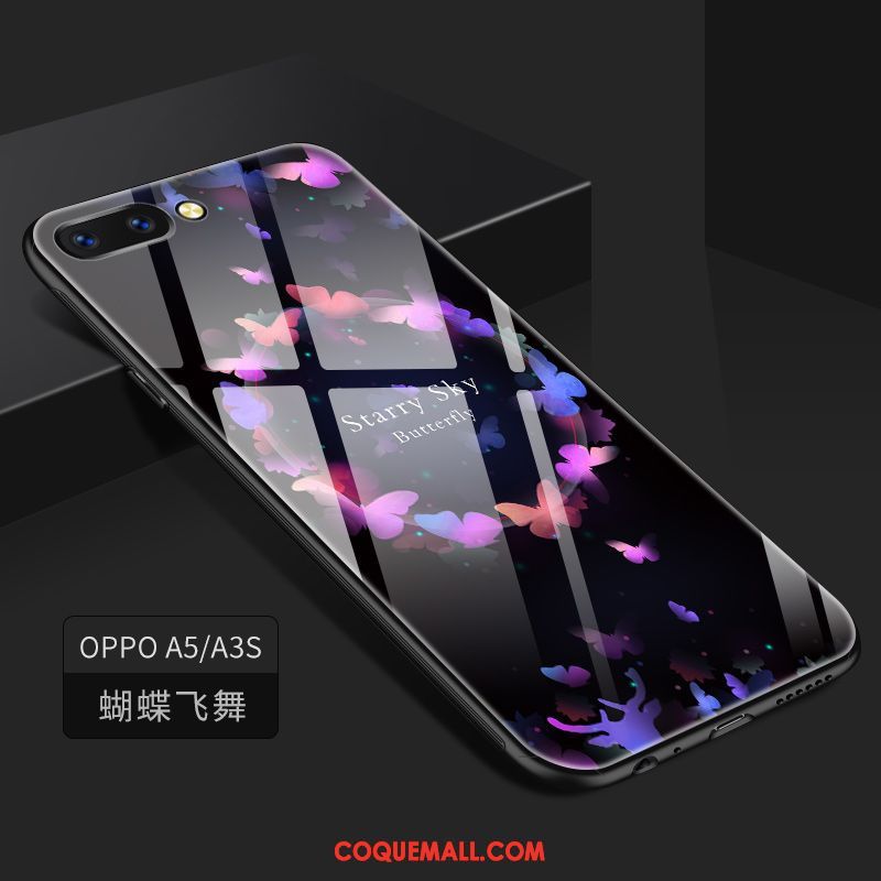 Étui Oppo A3s Téléphone Portable Incassable Peinture, Coque Oppo A3s Verre Tout Compris