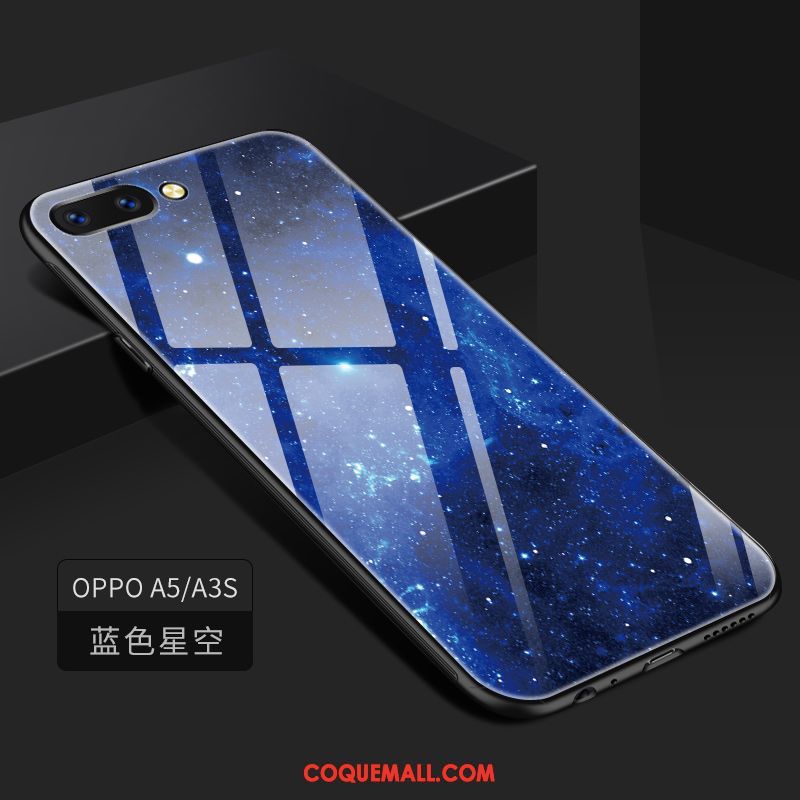 Étui Oppo A3s Téléphone Portable Incassable Peinture, Coque Oppo A3s Verre Tout Compris