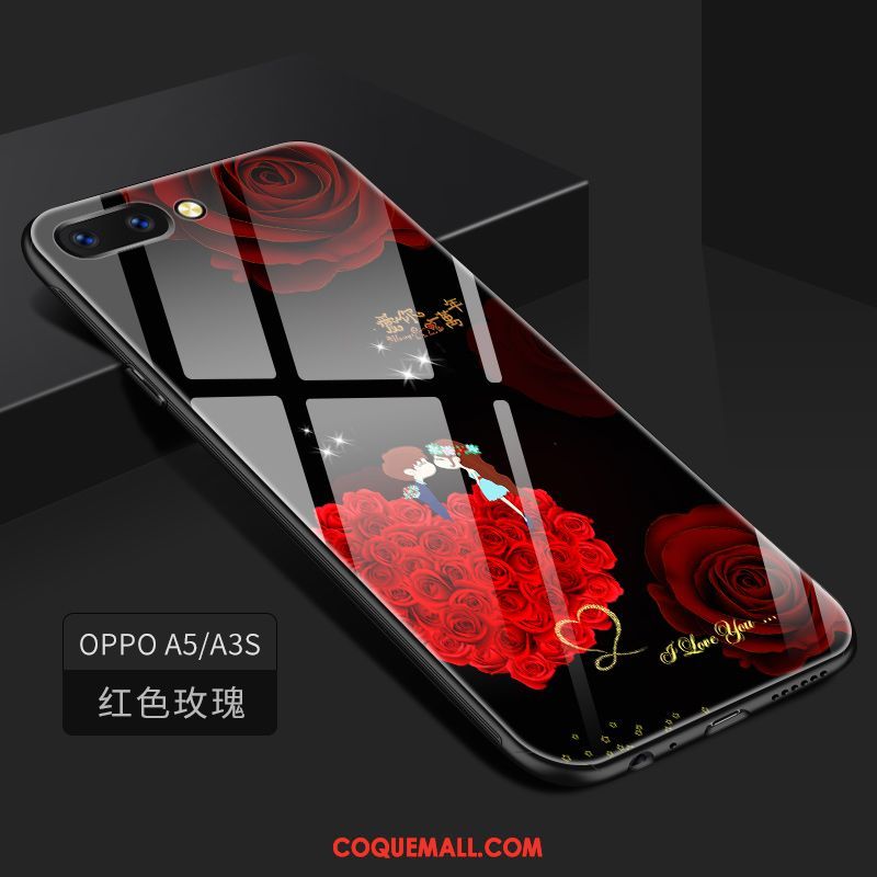 Étui Oppo A3s Téléphone Portable Incassable Peinture, Coque Oppo A3s Verre Tout Compris