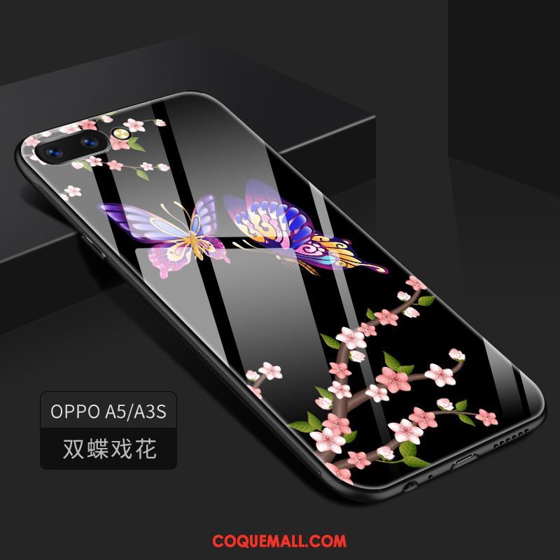 Étui Oppo A3s Téléphone Portable Incassable Peinture, Coque Oppo A3s Verre Tout Compris