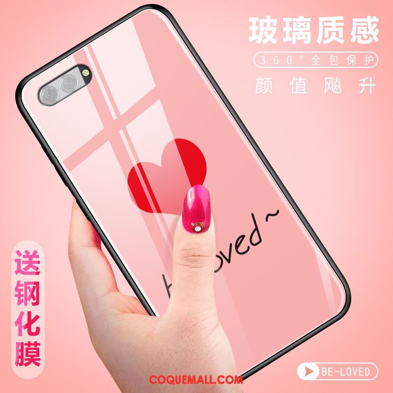 Étui Oppo A3s Verre Dessin Animé Tendance, Coque Oppo A3s Créatif Téléphone Portable