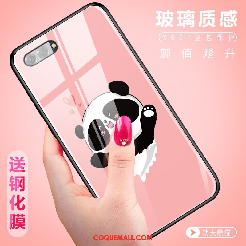 Étui Oppo A3s Verre Dessin Animé Tendance, Coque Oppo A3s Créatif Téléphone Portable