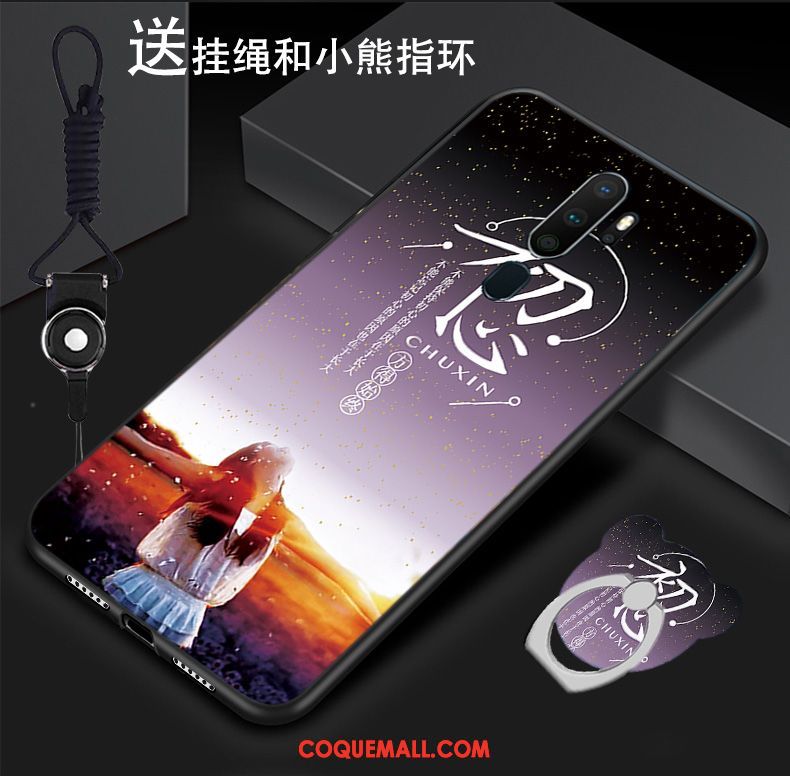 Étui Oppo A5 2020 Amoureux Anneau Créatif, Coque Oppo A5 2020 Ornements Suspendus Téléphone Portable