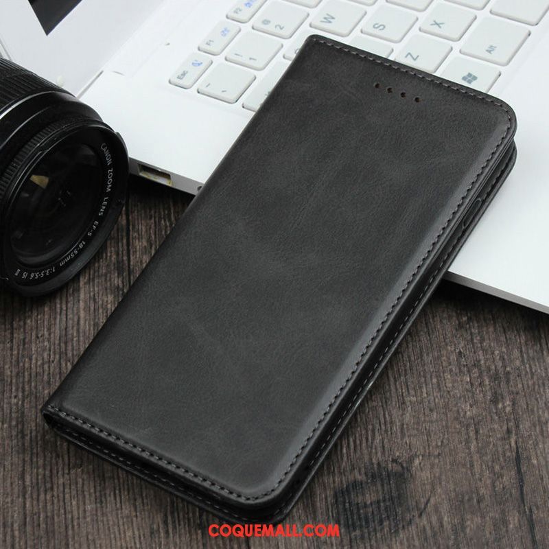 Étui Oppo A5 2020 Cuir Véritable Business Modèle Fleurie, Coque Oppo A5 2020 Tempérer Petit Braun