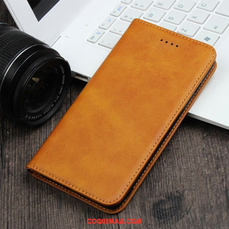 Étui Oppo A5 2020 Cuir Véritable Business Modèle Fleurie, Coque Oppo A5 2020 Tempérer Petit Braun