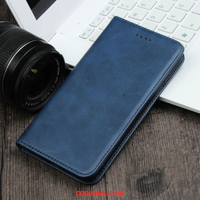 Étui Oppo A5 2020 Cuir Véritable Business Modèle Fleurie, Coque Oppo A5 2020 Tempérer Petit Braun