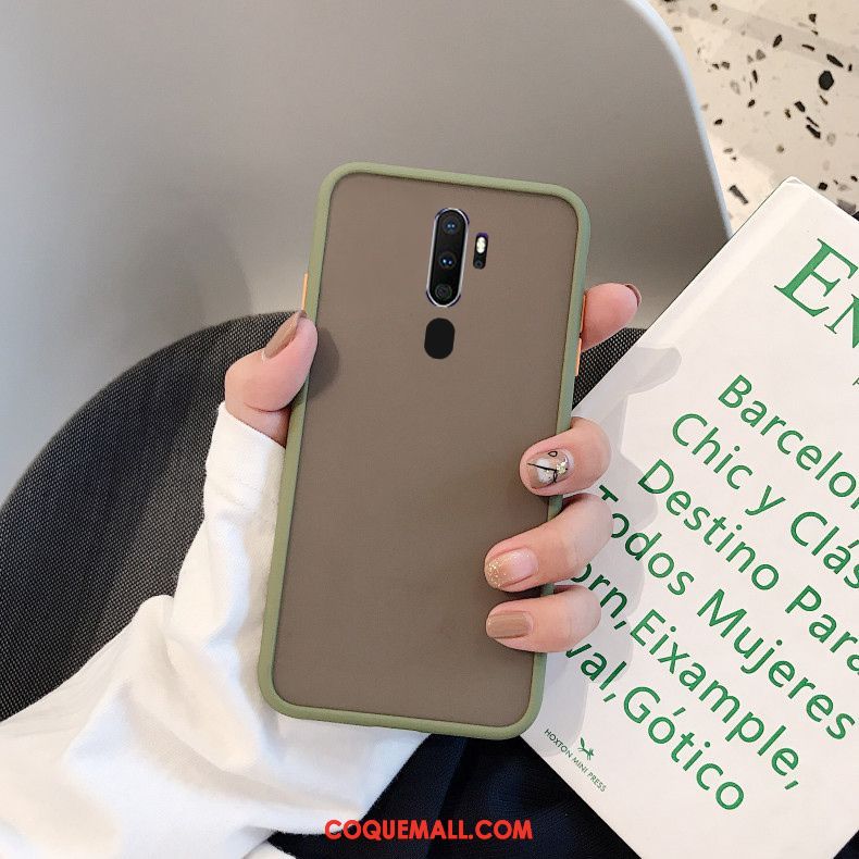 Étui Oppo A5 2020 Incassable Délavé En Daim Tempérer, Coque Oppo A5 2020 Mode Protection