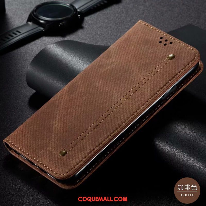 Étui Oppo A5 2020 Noir Business Membrane, Coque Oppo A5 2020 Cuir Véritable Protection