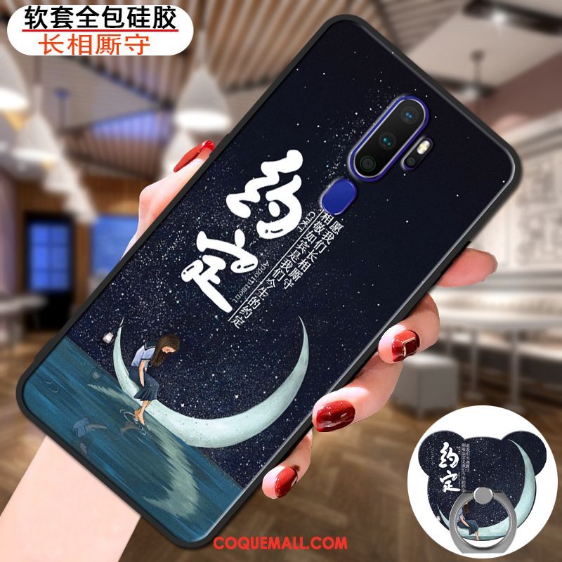 Étui Oppo A5 2020 Personnalité Anneau Amour, Coque Oppo A5 2020 Téléphone Portable Amoureux