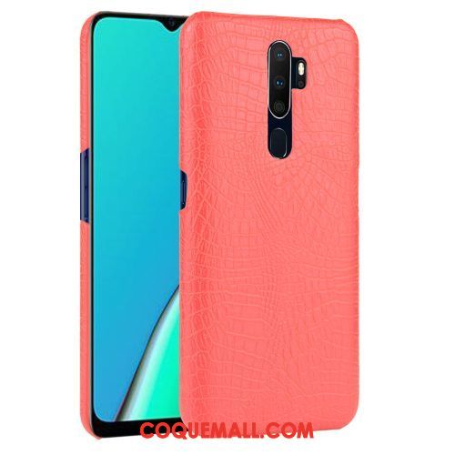 Étui Oppo A5 2020 Protection Crocodile Modèle Rouge, Coque Oppo A5 2020 Téléphone Portable Incassable