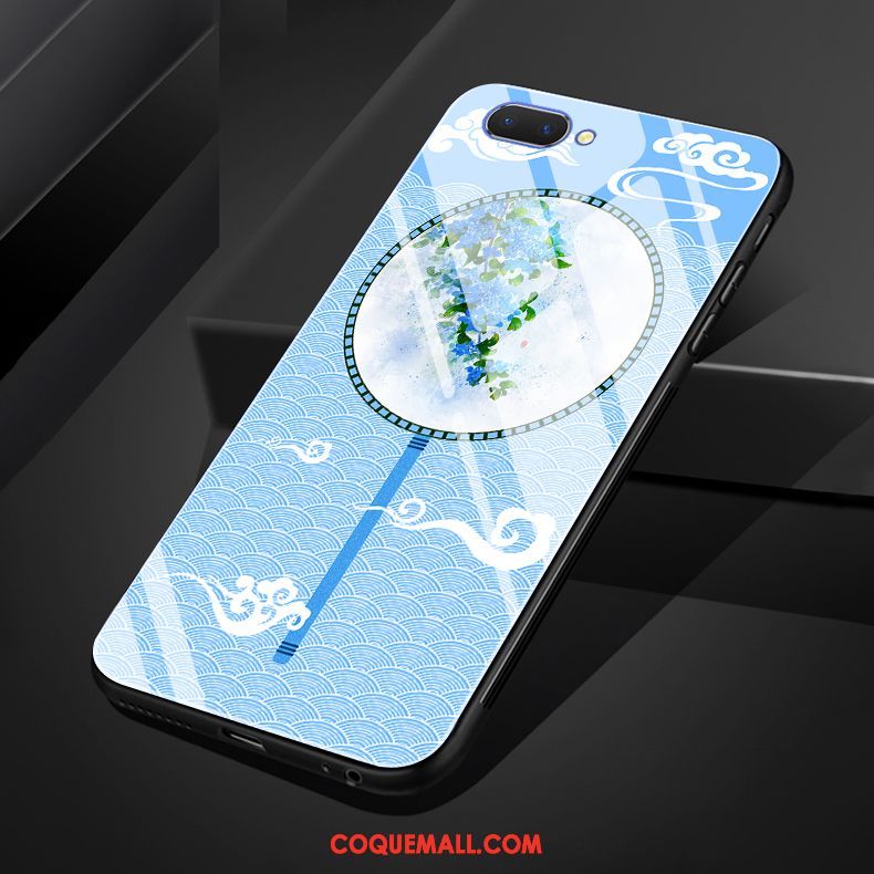 Étui Oppo A5 Amoureux Bleu Palais, Coque Oppo A5 Verre Téléphone Portable