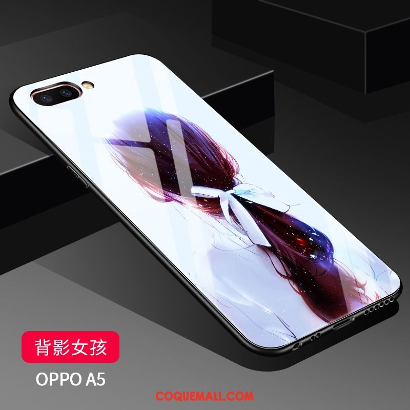 Étui Oppo A5 Blanc Charmant Tendance, Coque Oppo A5 Nouveau Transparent