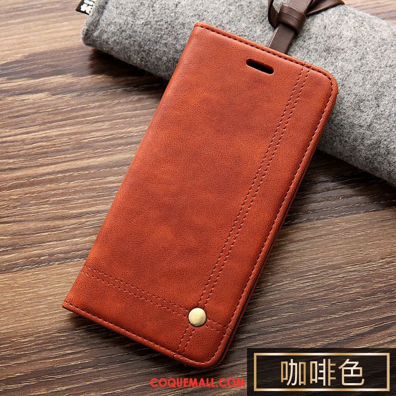 Étui Oppo A5 Cuir Véritable Téléphone Portable Noir, Coque Oppo A5 Étui En Cuir Tout Compris