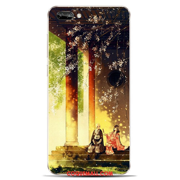 Étui Oppo A5 Fluide Doux Téléphone Portable Encre, Coque Oppo A5 Vert Style Chinois