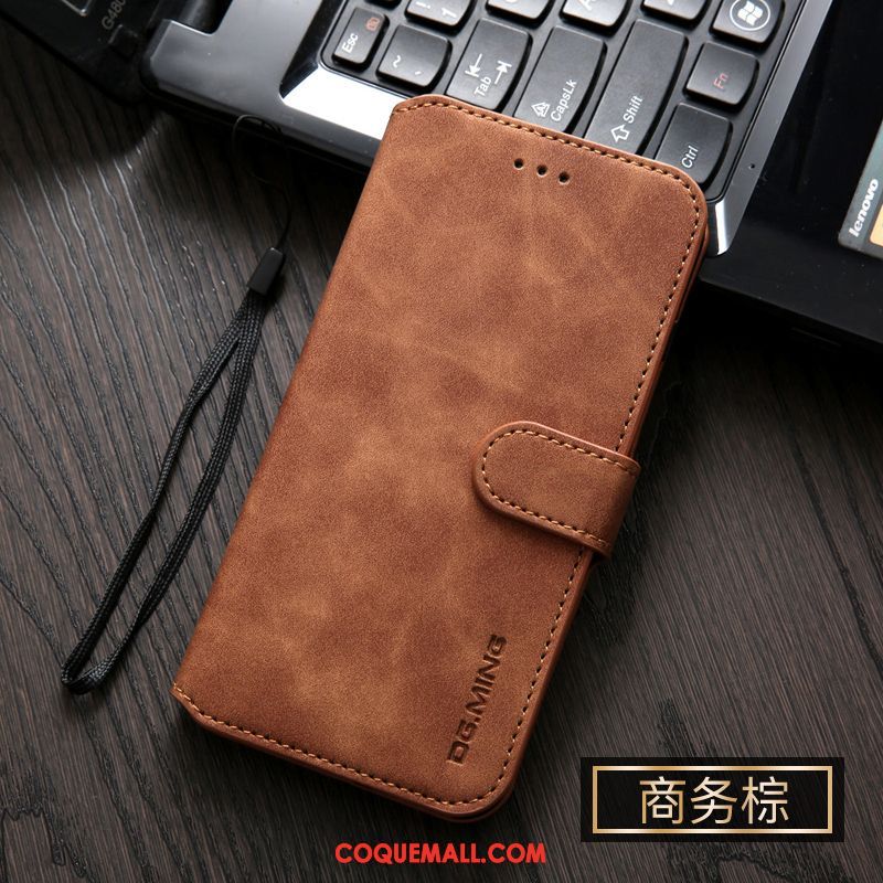 Étui Oppo A5 Incassable Rouge Étui En Cuir, Coque Oppo A5 Cuir Véritable Protection