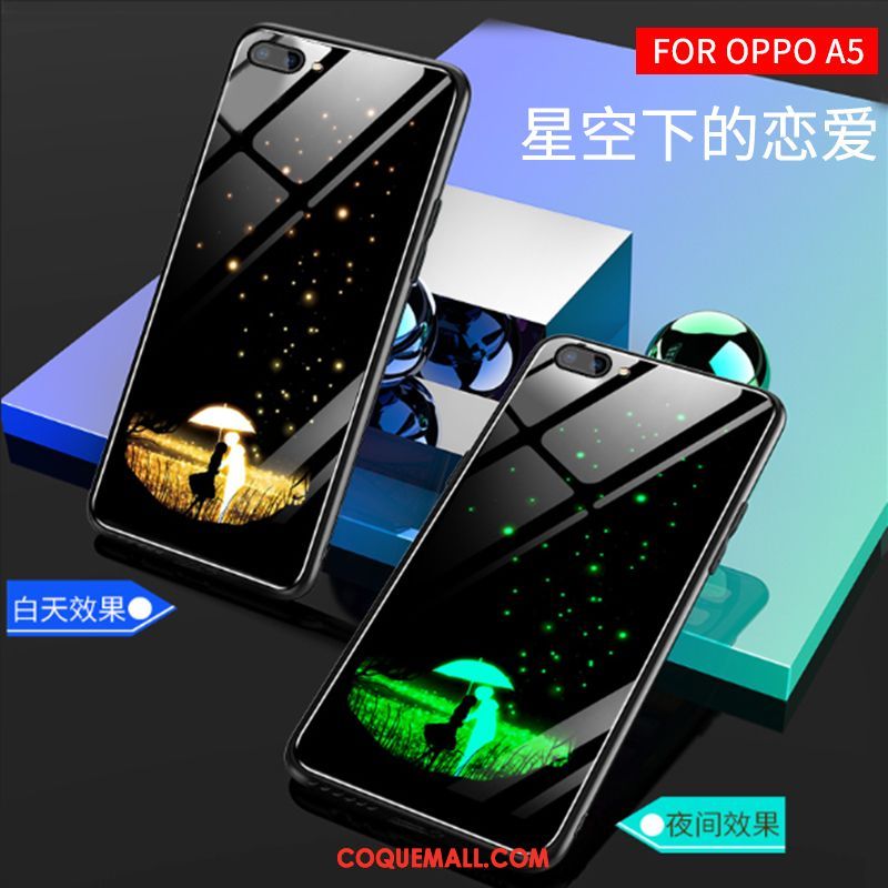 Étui Oppo A5 Incassable Vert Créatif, Coque Oppo A5 Nouveau Très Mince