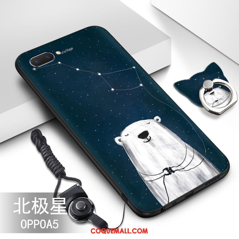 Étui Oppo A5 Légère Délavé En Daim Créatif, Coque Oppo A5 Protection Personnalité