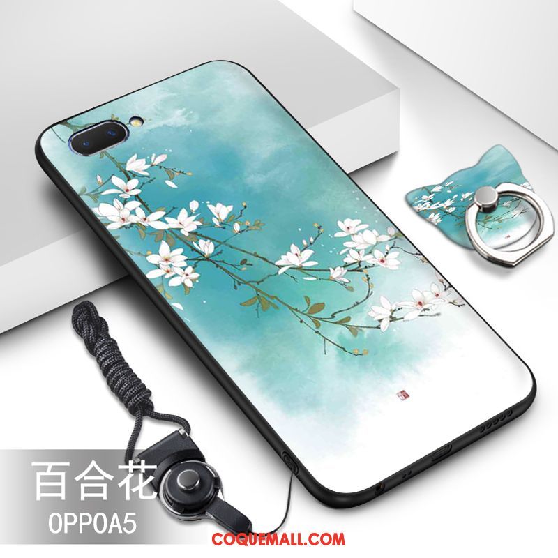 Étui Oppo A5 Légère Délavé En Daim Créatif, Coque Oppo A5 Protection Personnalité